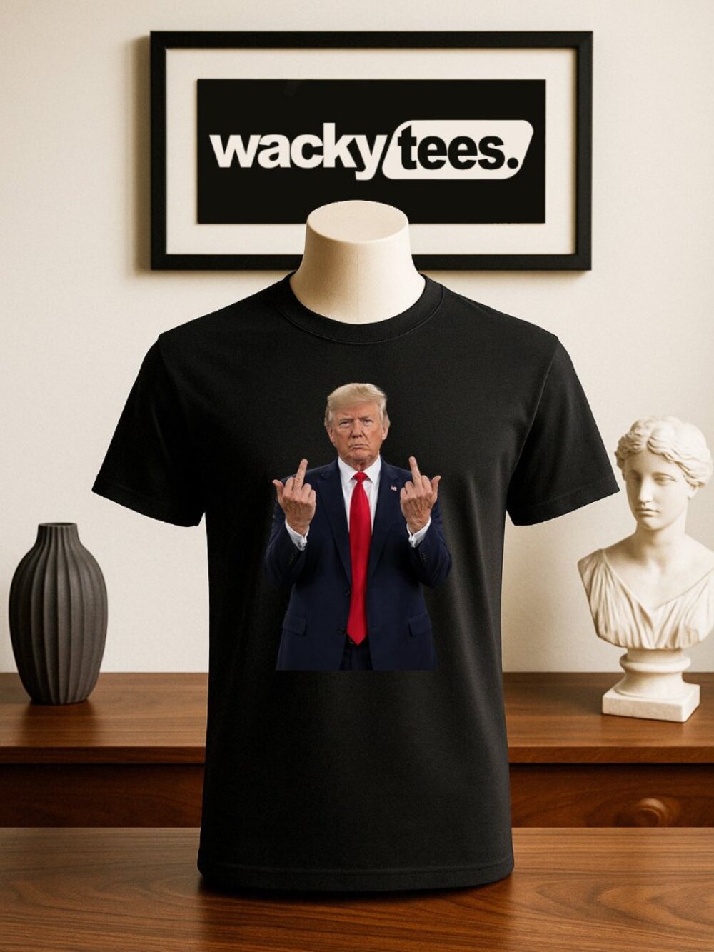 Donald Trump Flipping The Bird Vintage Classic President Graphic Tee Shirt